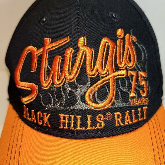Sturgis Motorcycle Rally Hat Cap 75th 2015 Black Hills Strap Back NWT - Picture 2 of 11